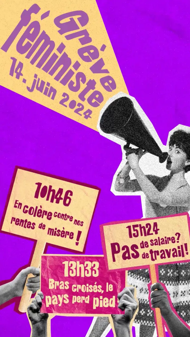 Poster with information about a feminist strike.